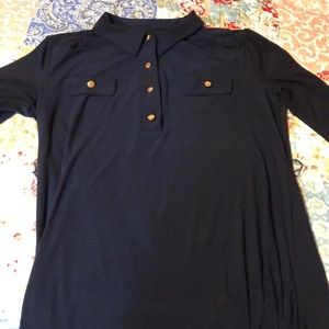 The dress has a collar